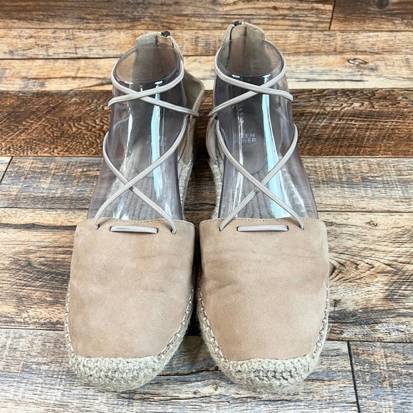 Eileen Fisher Shoes - EILEEN Fisher Tan Leather Lace-up Espadrille Flat Sandals Women's 8 Gladiator